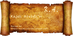 Kajdi Alvián névjegykártya